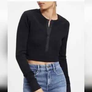 🎈3/$25🎈NWT Good American Cropped Thermal Henley